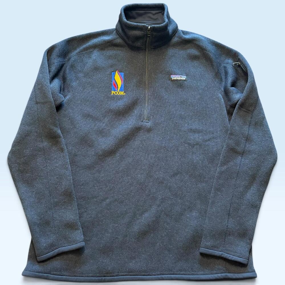 Patagonia Better Sweater 1/4 Zip Pullover Mens Large Blue Fleece PCOM Logo